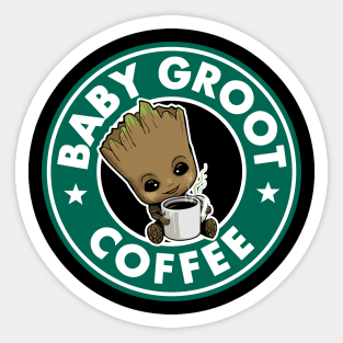 Baby Groot Coffee Sticker